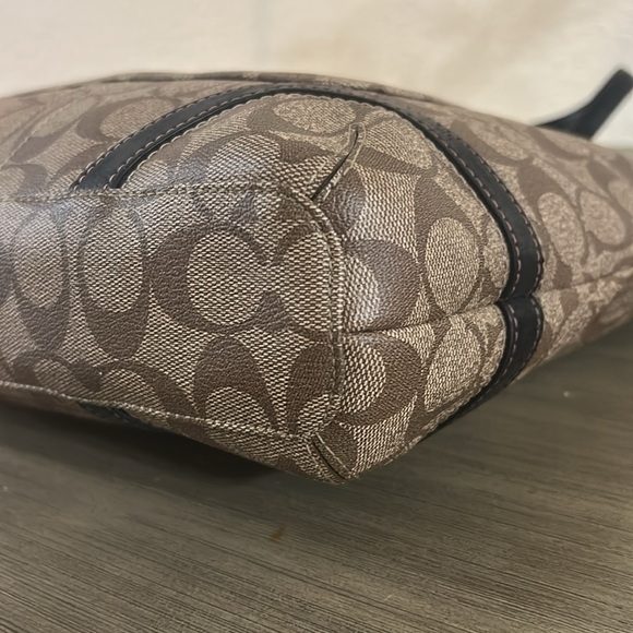 Authentic Coach F18917 Peyton Signature Logo Heritage Handbag Tote Brown Vtg Y2K - Picture 7 of 11